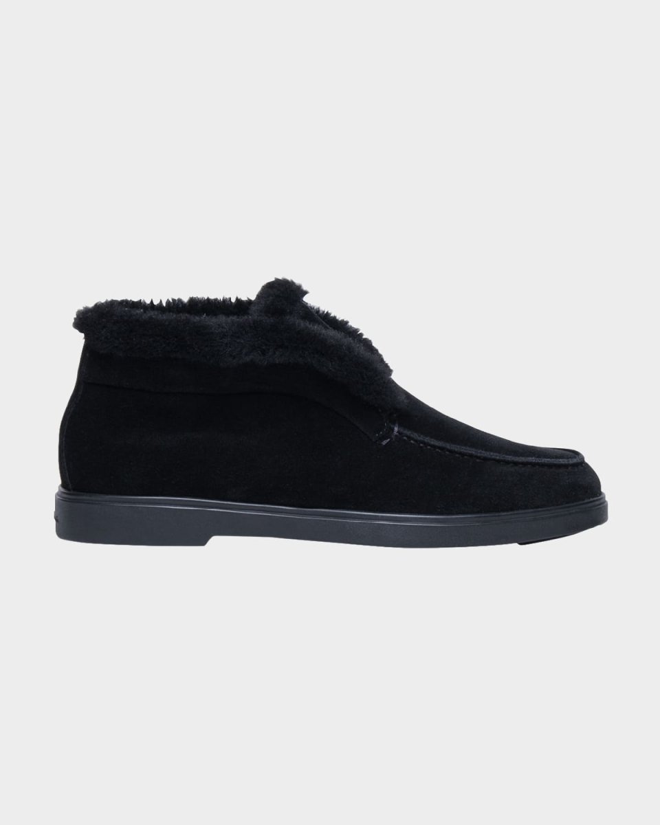 Fortune Shearling Suede Loafer Booties